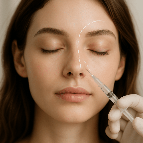 alt_text : Couverture épurée illustrant la beauté naturelle avec des éléments subtils de transformation du visage.